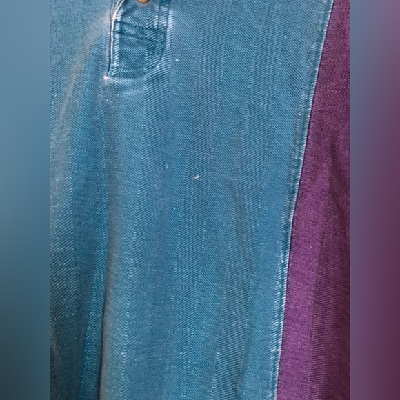 VTG 90s Eddie Bauer striped short Sleeve Polo Shirt Large colorblock - Picture 3 of 8